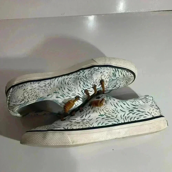 Sperry Top Sider STS95229 white Blue canvas sneakers Women’s size 10 - Picture 3 of 8